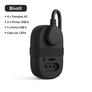 Tomada Inteligente de Viagem Smart Power 7 em 1 – 4 Entradas + 3 USB (USB-C Incluso)