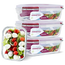 Kit com 15 Potes Herméticos de Vidro + 10 Copos de Vidro Aruba de Brinde